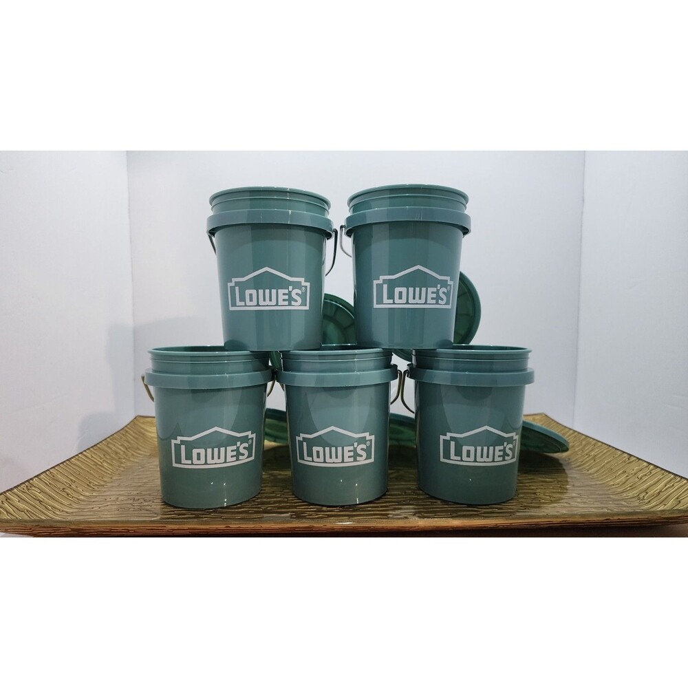 Lot of 5 Mini Teal Buckets Planters Pails Party Favor Farmhouse Decor
